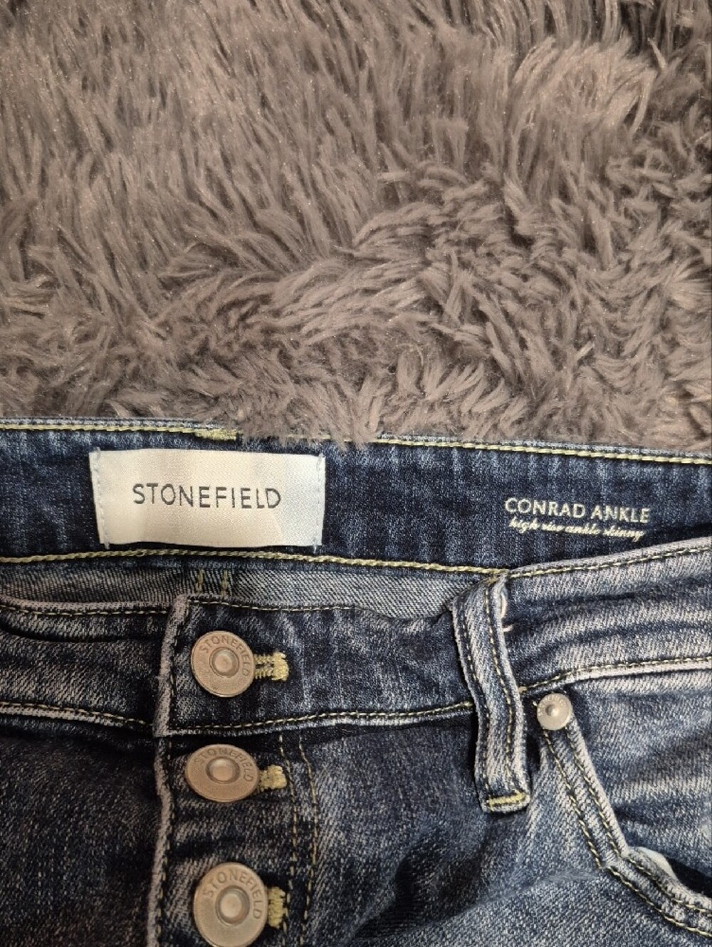 👖STONEFIELD Button-Fly Skinny Jeans in Medium Blue Denim👖30x27 - Picture 2 of 5